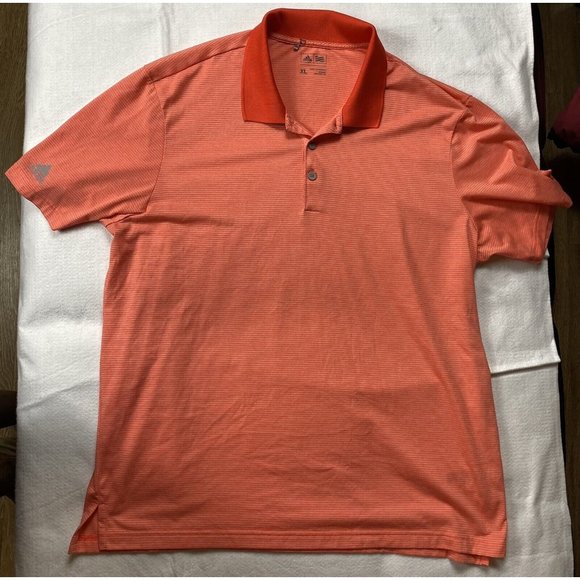 Mens Adidas Golf Orange Athletic Golf Polo‎ Shirt Size XL Short Sleeve - Picture 1 of 4